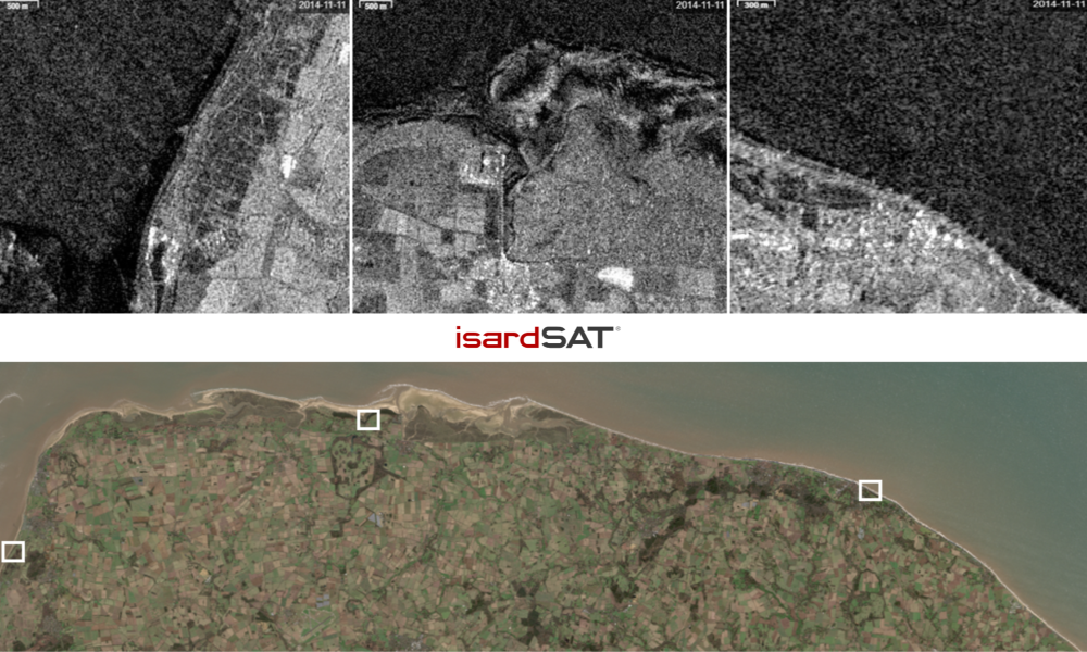 Montage of satellite imagery of coastlines