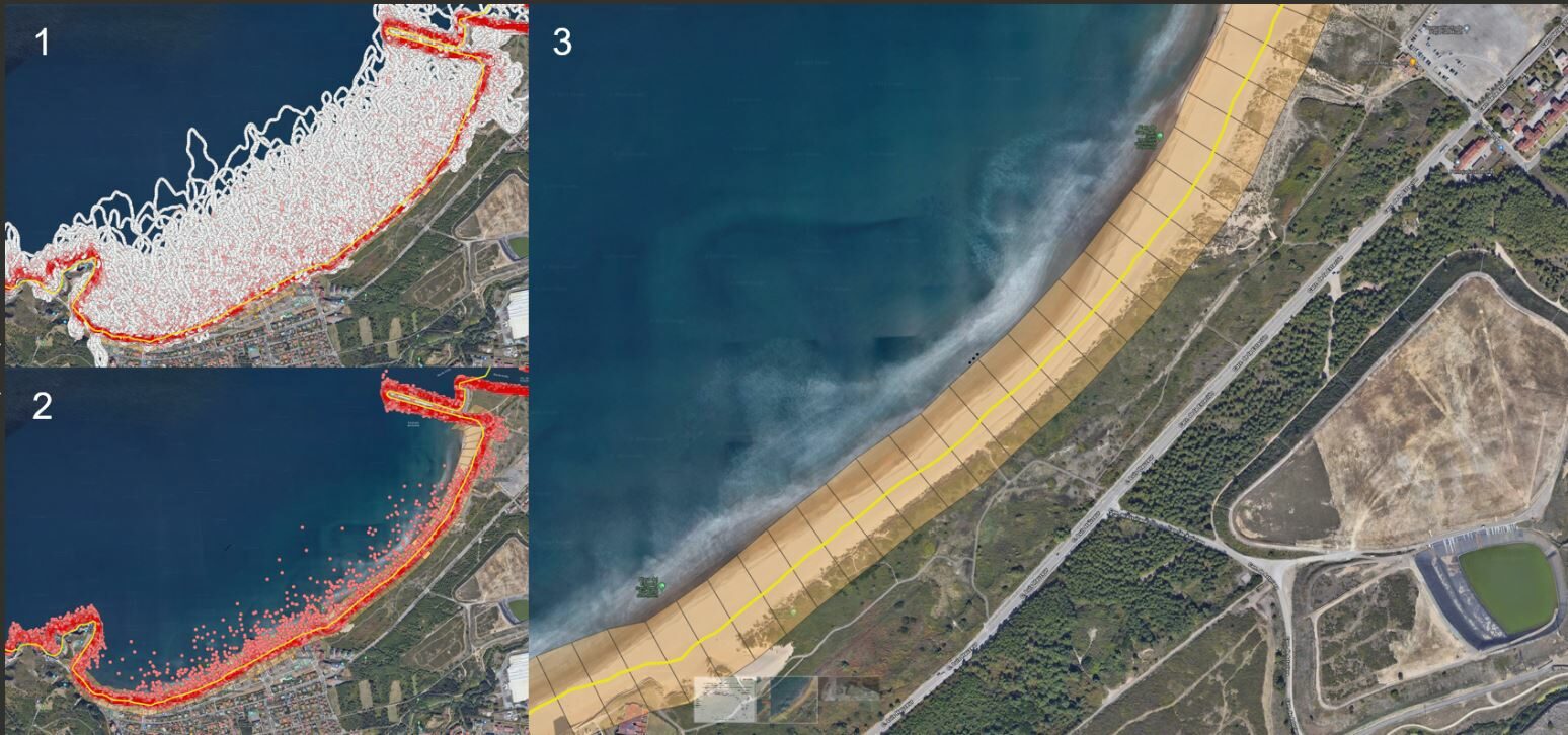 A satellite view of Bull Island coastline