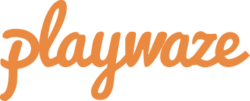 Playwaze logo in orange colour and transparent background.