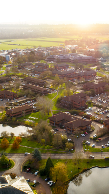 Aerial view of Surrey Research Park