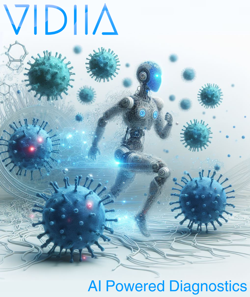 Decorative image showing the Vidiia logo - AI powered diagnostics