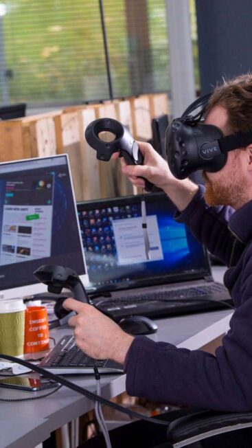 VR user at Rocket Desk