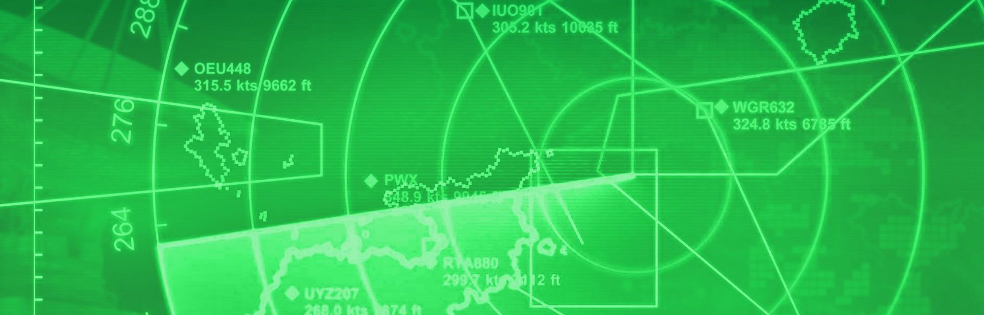 A radar screen concept image in green