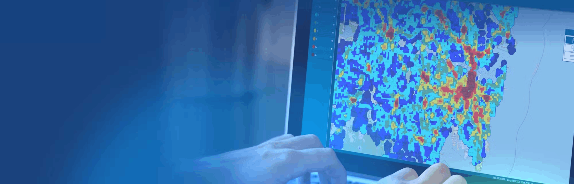 Basemap user at a terminal with a map
