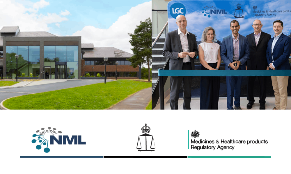Composite image showing a new office building top left, people cutting ribbon top right above logos for each of the organisations in the article.