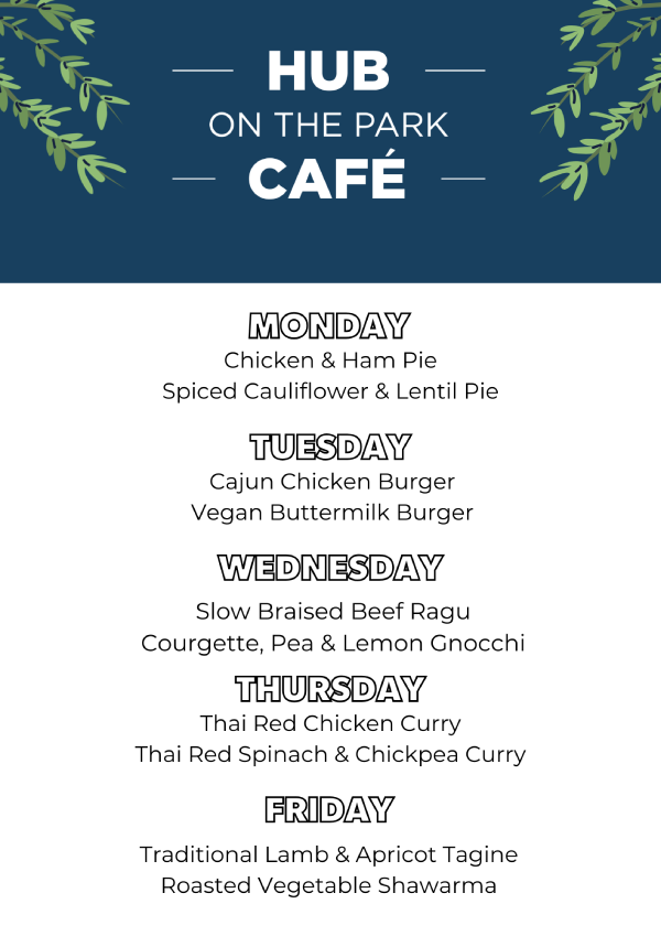 Hub on the Park Menu updated as of March 20
