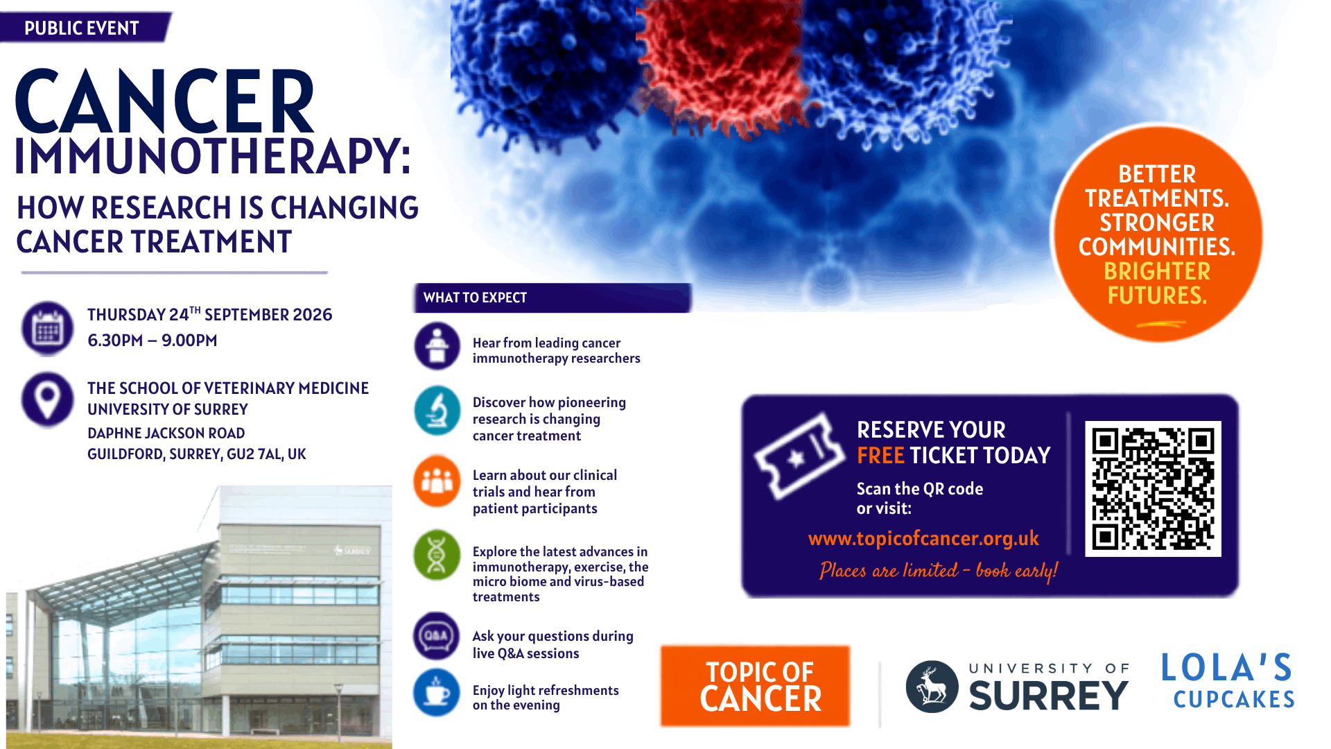 Poster advertising event at the University of Surrey